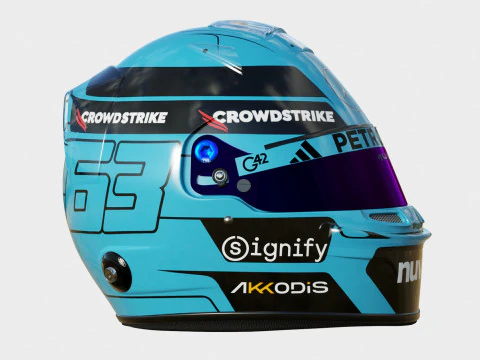 F1 ジョージ ラッセル ヘルメット 2025 3Dモデル