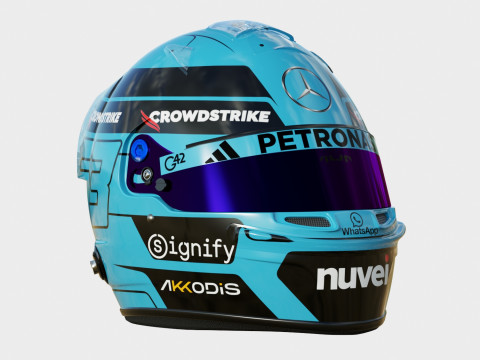 F1 George Russel Helmet 2025 Modelo 3D