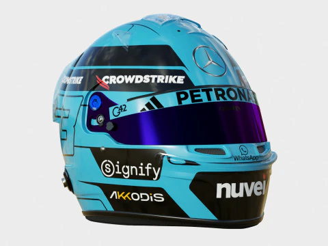F1 ジョージ ラッセル ヘルメット 2025 3Dモデル
