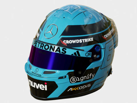 F1 ジョージ ラッセル ヘルメット 2025 3Dモデル