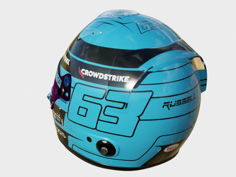 F1 George Russel Helmet 2025 Modelo 3D