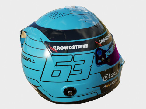 F1 George Russel Helmet 2025 Modelo 3D