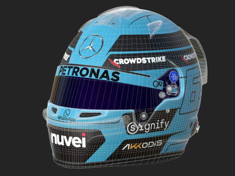 F1 George Russel Helmet 2025 Modelo 3D