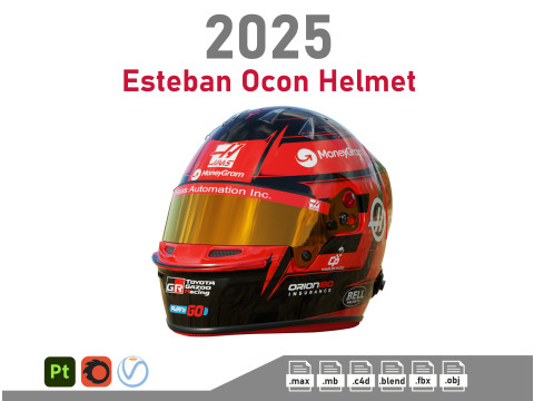 F1 Esteban Ocon Helmet 2025 3D 모델