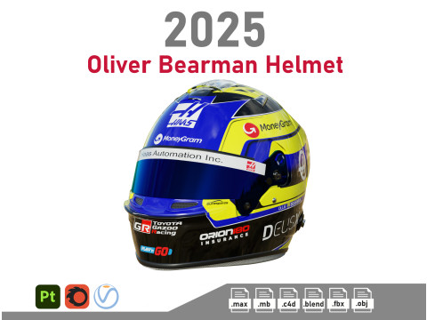 F1 Oliver Bearman Helmet 2025 3D 모델