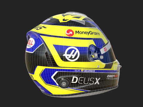 F1 Oliver Bearman Helmet 2025 Modèle 3D