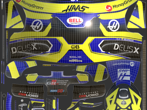 F1 Oliver Bearman Helmet 2025 Modèle 3D