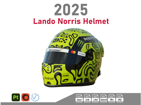F1 Lando Norris Helmet 2025 3D 모델