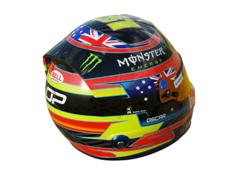 Casco F1 Oscar Piastri 2025 Modello 3D