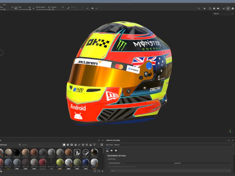 Casco F1 Oscar Piastri 2025 Modello 3D