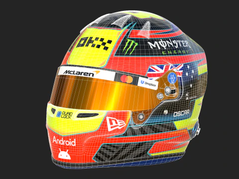 Casco F1 Oscar Piastri 2025 Modello 3D