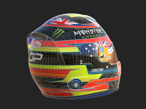 Casco F1 Oscar Piastri 2025 Modello 3D