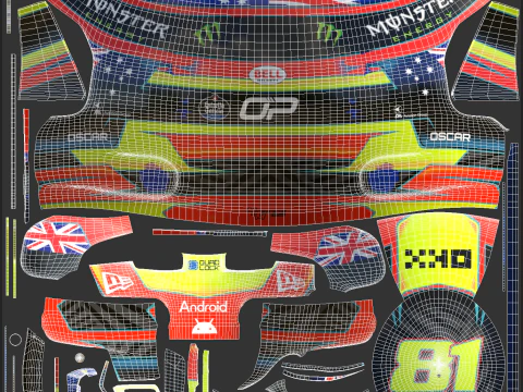 Casco F1 Oscar Piastri 2025 Modello 3D