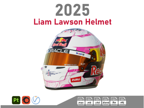 F1 Liam Lawson Helmet 2025 3D 모델