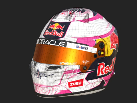 Casco F1 Liam Lawson 2025 Modello 3D