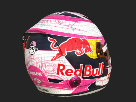 Casco F1 Liam Lawson 2025 Modello 3D