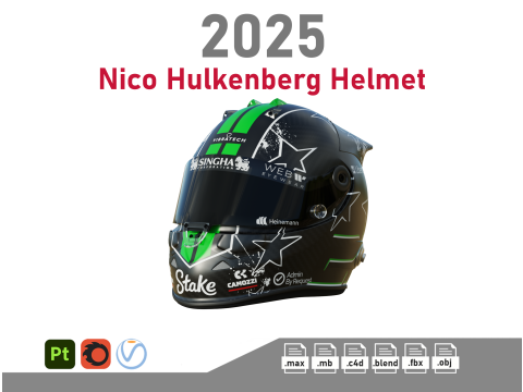 F1 Nico Hulkenberg Helmet 2025 3D 모델
