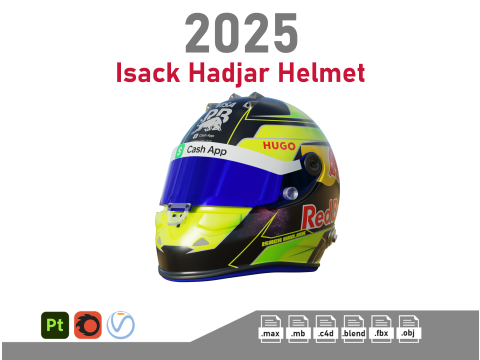 F1 Isack Hadjar Helmet 2025 3D 모델