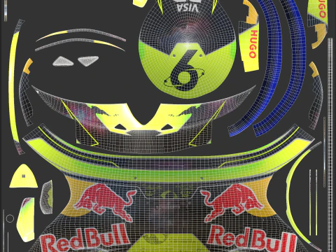 F1 Isack Hadjar Helmet 2025 3D Model
