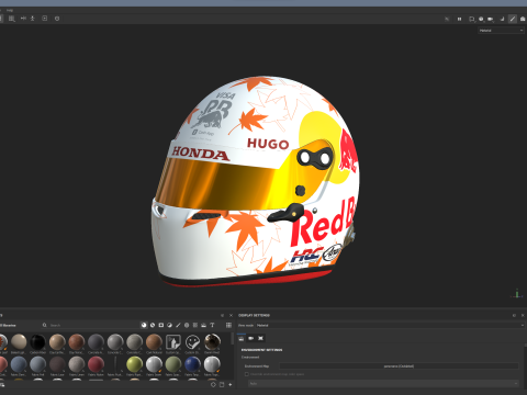 F1 Yuki Tsunoda Helmet 2025 Modello 3D