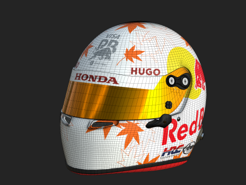 F1 Yuki Tsunoda Helmet 2025 Modello 3D