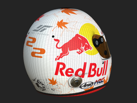 F1 Yuki Tsunoda Helmet 2025 Modello 3D