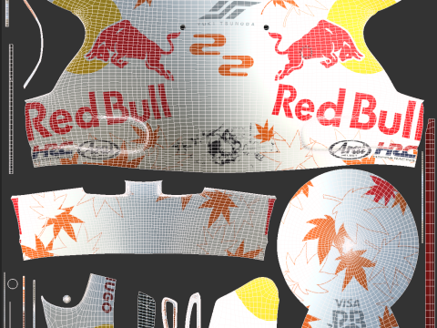F1 Yuki Tsunoda Helmet 2025 Modello 3D