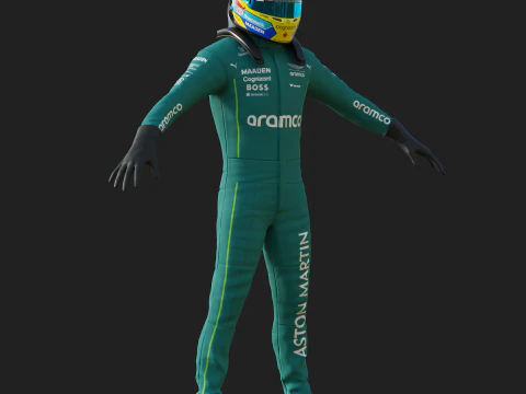 F1 Aston Martin Racing Suit 2025 3D Model