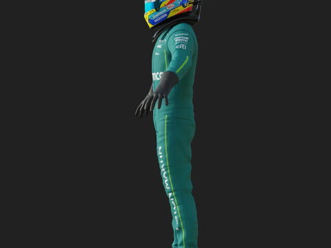 F1 Aston Martin Racing Suit 2025 3D Model