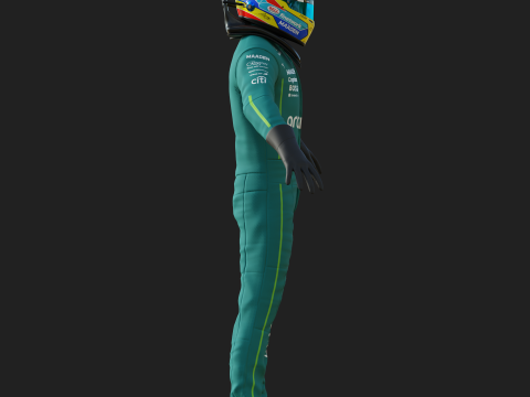 F1 Aston Martin Racing Suit 2025 Modello 3D