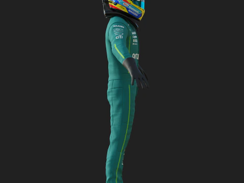 F1 Aston Martin Racing Suit 2025 3D Model