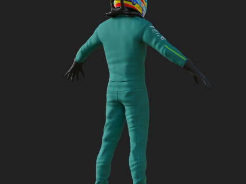 F1 Aston Martin Racing Suit 2025 Modello 3D