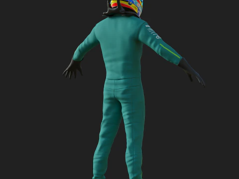 F1 Aston Martin Racing Suit 2025 3D Model