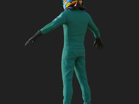 F1 Aston Martin Racing Suit 2025 3D Model