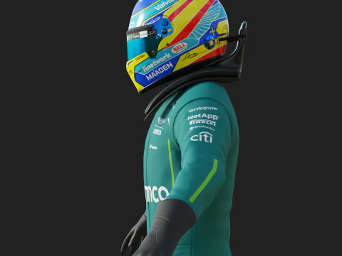 F1 Aston Martin Racing Suit 2025 3D Model