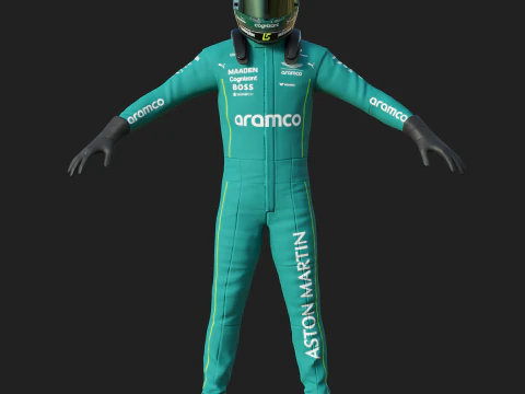 F1 Aston Martin Racing Suit 2025 3D Model