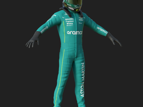 F1 Aston Martin Racing Suit 2025 Modello 3D