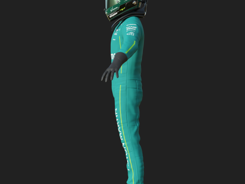 F1 Aston Martin Racing Suit 2025 Modello 3D