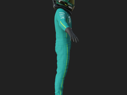 F1 Aston Martin Racing Suit 2025 Modello 3D