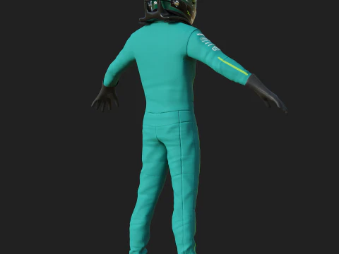 F1 Aston Martin Racing Suit 2025 3D Model