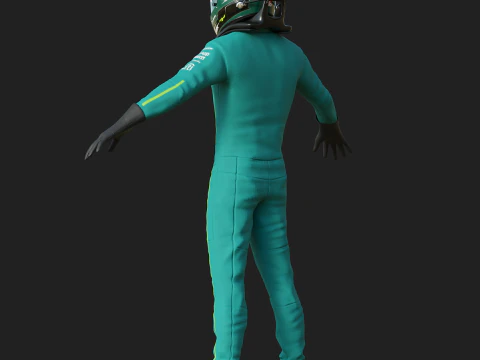 F1 Aston Martin Racing Suit 2025 3D Model