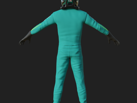 F1 Aston Martin Racing Suit 2025 Modello 3D
