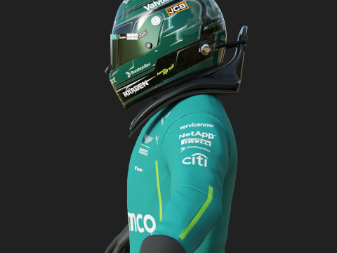 F1 Aston Martin Racing Suit 2025 Modello 3D