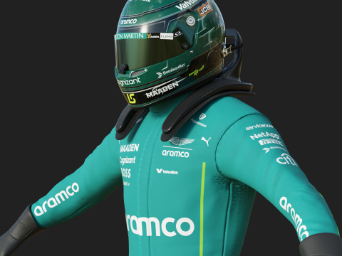 F1 Aston Martin Racing Suit 2025 Modello 3D