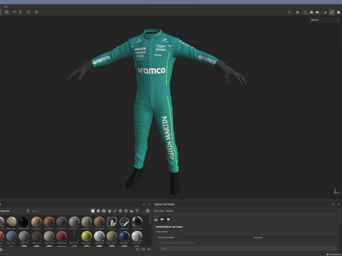F1 Aston Martin Racing Suit 2025 3D Model