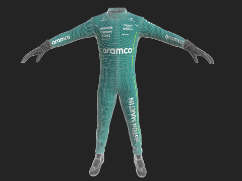 F1 Aston Martin Racing Suit 2025 Modello 3D