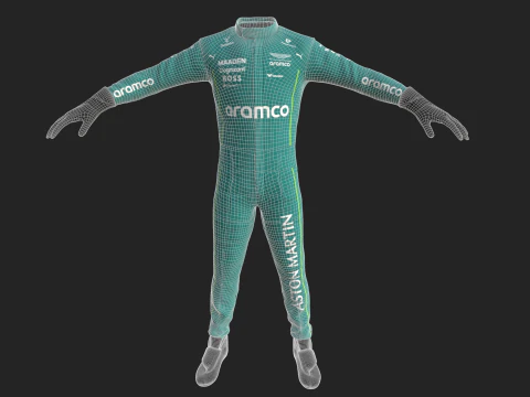 F1 Aston Martin Racing Suit 2025 3D Model
