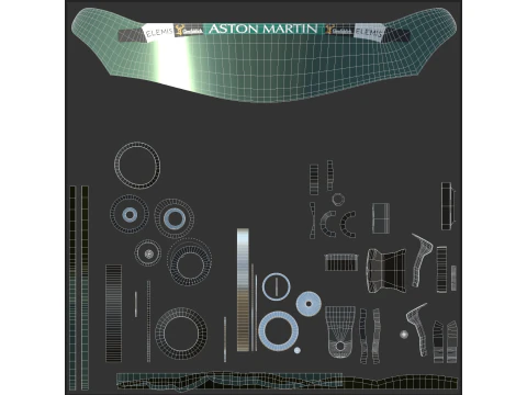 F1 Aston Martin Racing Suit 2025 3D Model