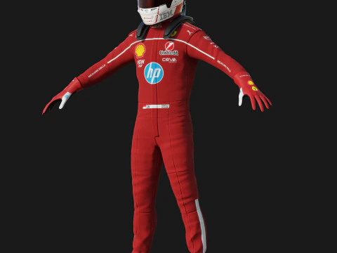 F1 Ferari Racing Suit 2025 3D Model