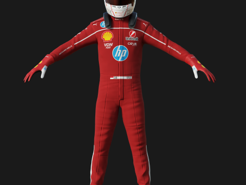 F1 Ferari Racing Suit 2025 3D 모델